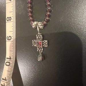 One of a kind, garnet necklace and earrings